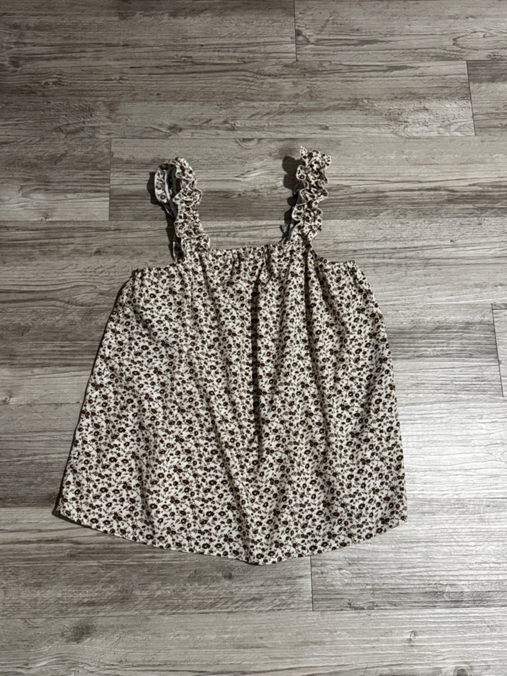 SHEIN Cream Floral Ruffle Strap Camisole